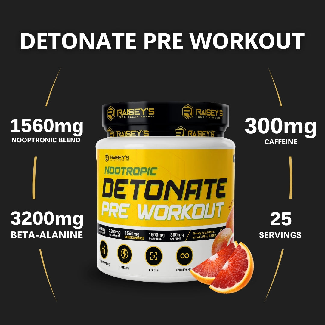 DETONATE Nootropic Pre-Workout Supplement