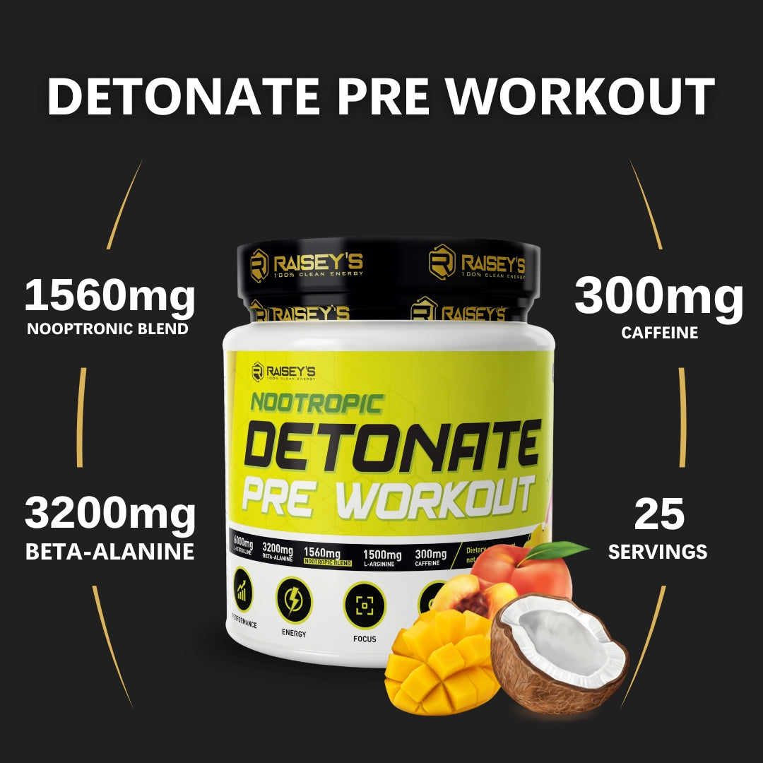 DETONATE Nootropic Pre-Workout Supplement