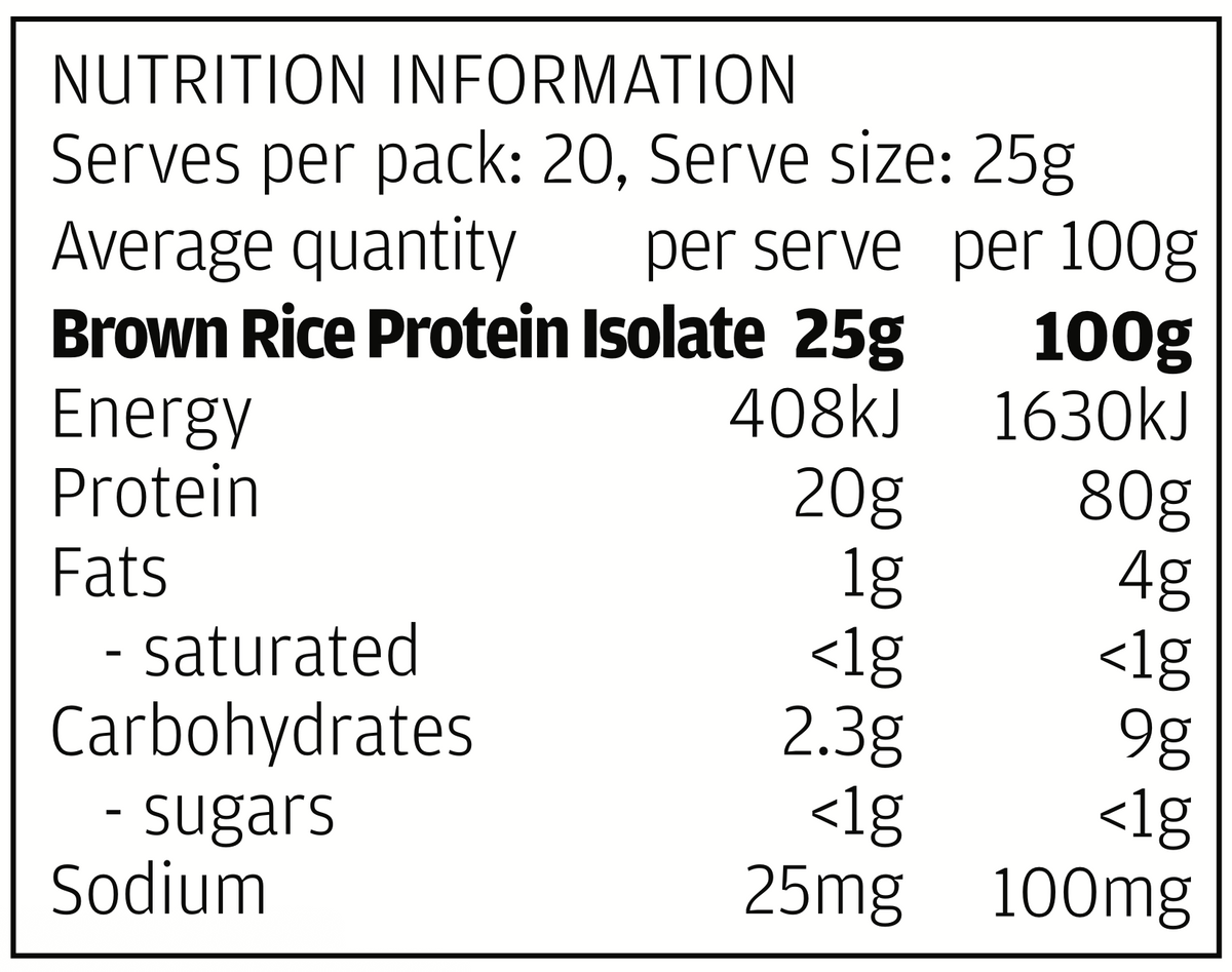 Protein In Brown Rice BROWN RICE PROTEIN Refill Pack 500g – Raiseys Natural Supplements Online NZ
