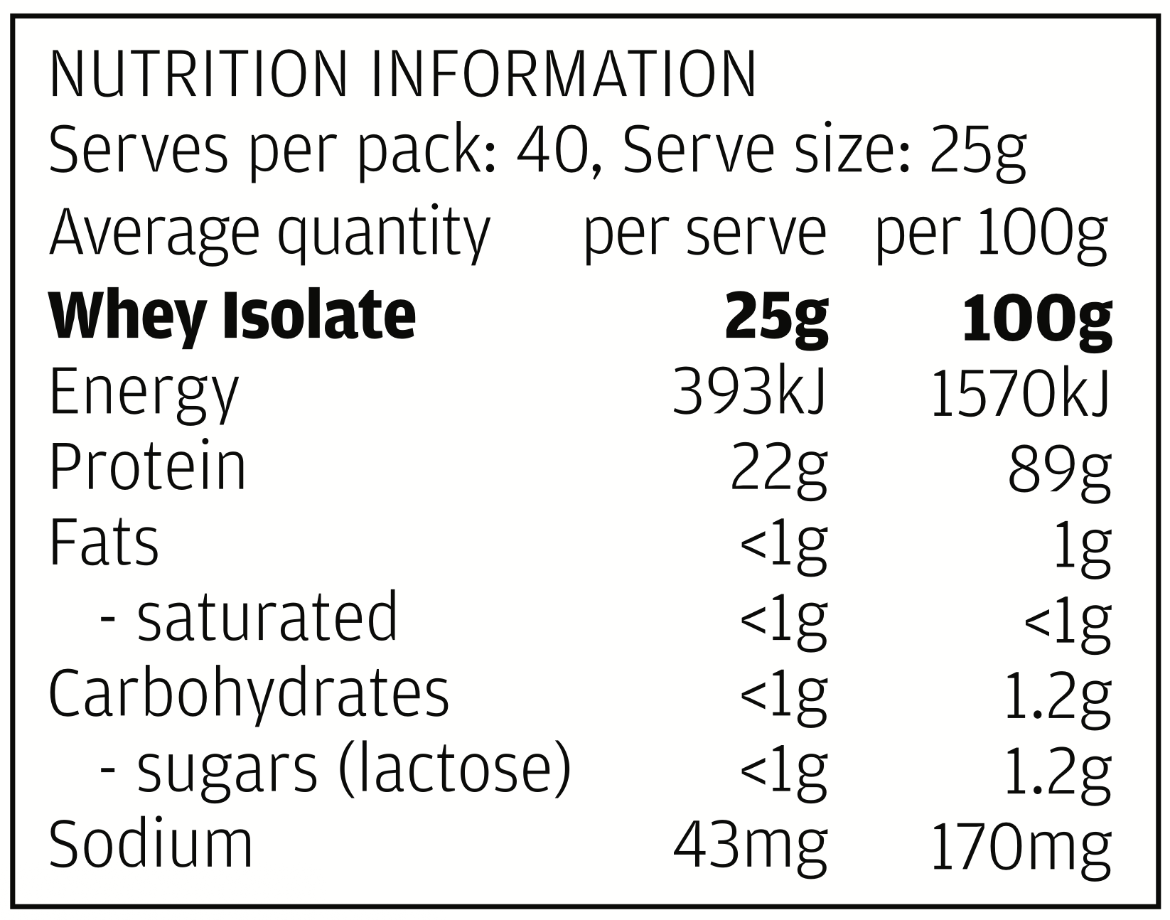 WHEY PROTEIN ISOLATE Refill Pack
