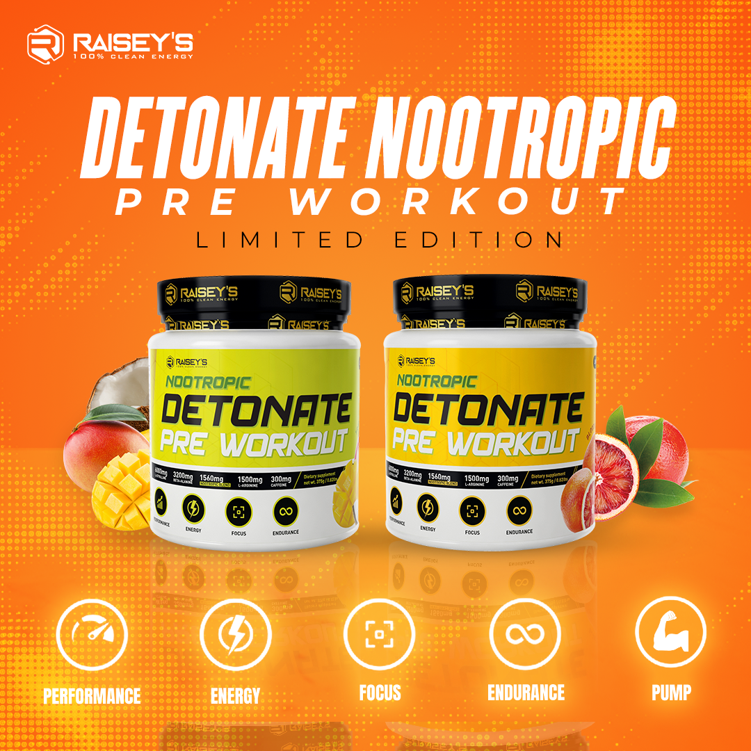 DETONATE Nootropic Pre-Workout Supplement